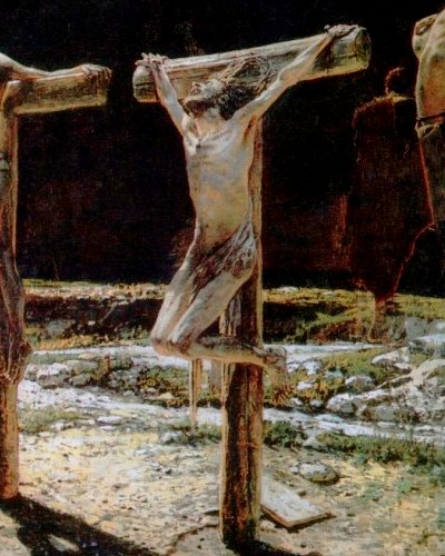 Crucifixion on T-shaped Cross