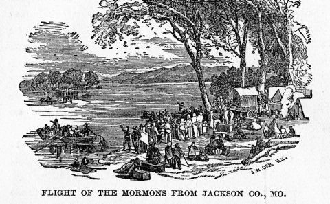 Mormons fleeing Missouri, 1833