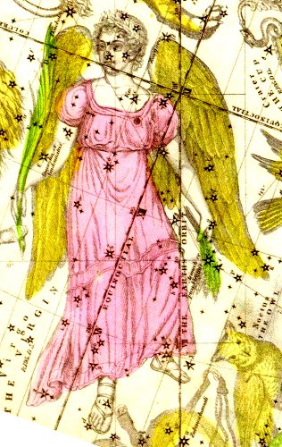 Virgo as depicted by Elijah Burritt (1835).